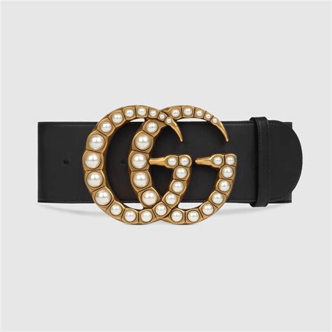 gucci leather belt with pearl double g buckle|gucci double g belt black.